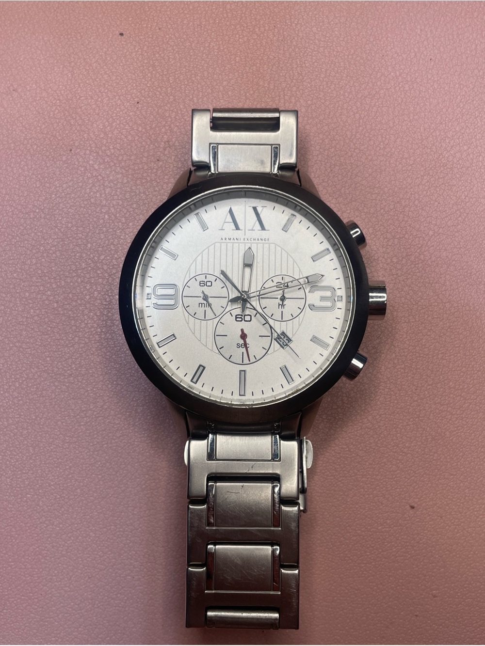 Armani Exchange AX Men’s Chronograph Stainless Steel Watch – Needs Battery